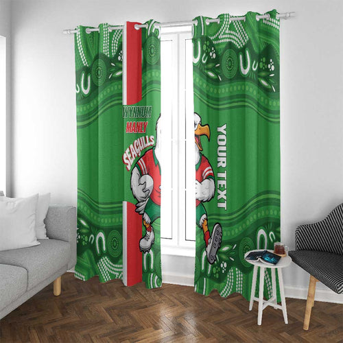 Wynnum Rugby Custom Window Curtain Go Manly Seagulls Aboriginal Art - Aussie Hoodie