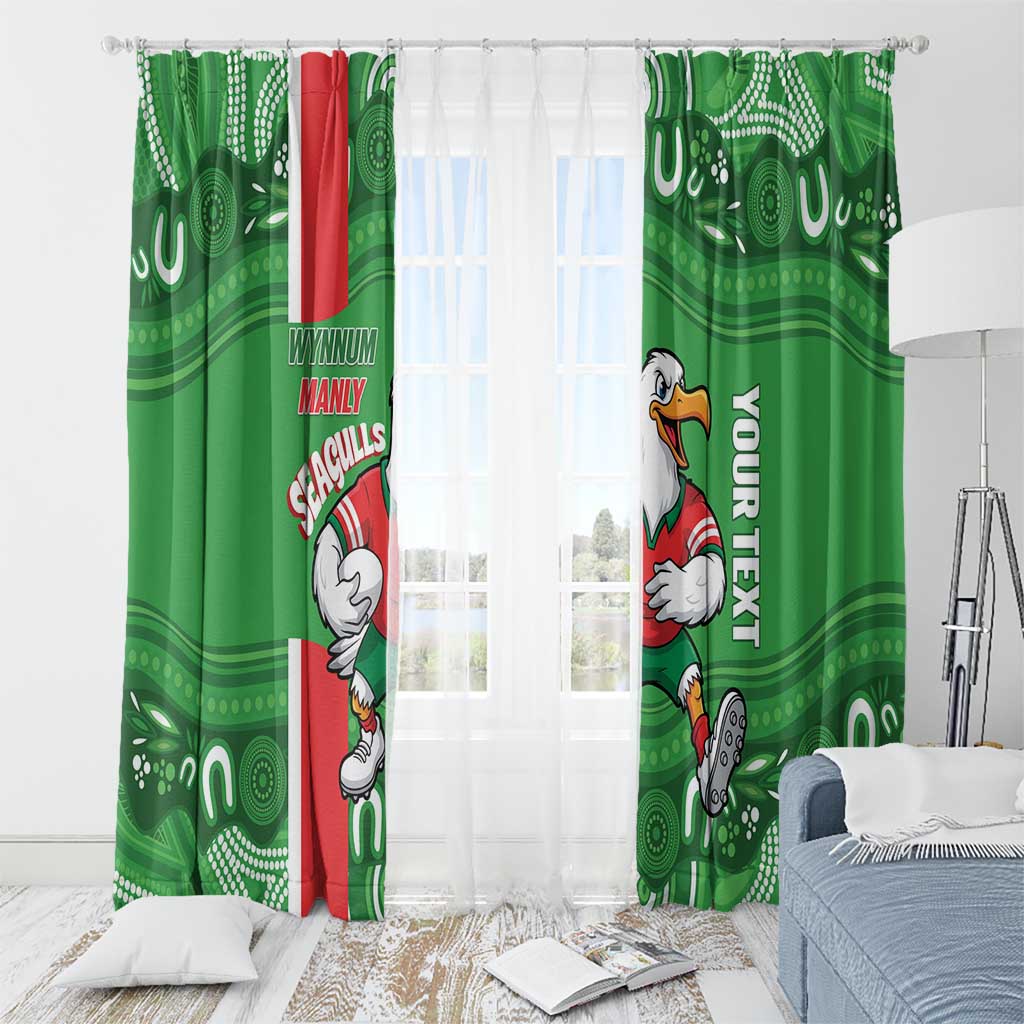 Wynnum Rugby Custom Window Curtain Go Manly Seagulls Aboriginal Art - Aussie Hoodie