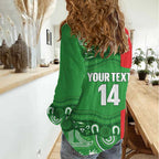 Wynnum Rugby Custom Women Casual Shirt Go Manly Seagulls Aboriginal Art - Aussie Hoodie