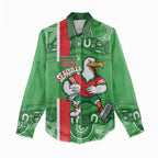 Wynnum Rugby Custom Women Casual Shirt Go Manly Seagulls Aboriginal Art - Aussie Hoodie