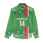 Wynnum Rugby Custom Women Casual Shirt Go Manly Seagulls Aboriginal Art - Aussie Hoodie