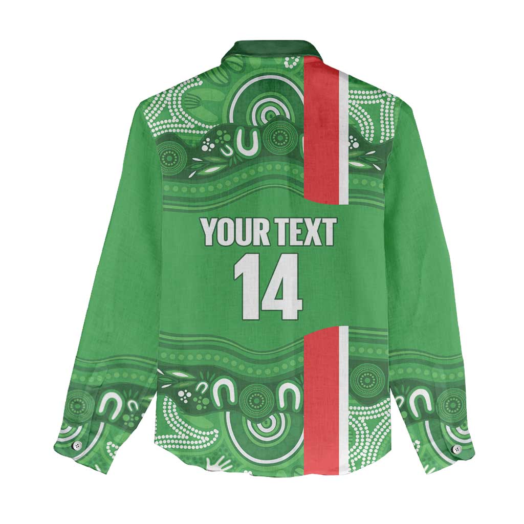 Wynnum Rugby Custom Women Casual Shirt Go Manly Seagulls Aboriginal Art - Aussie Hoodie