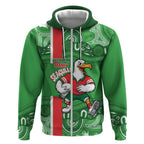 Wynnum Rugby Custom Zip Hoodie Go Manly Seagulls Aboriginal Art - Aussie Hoodie