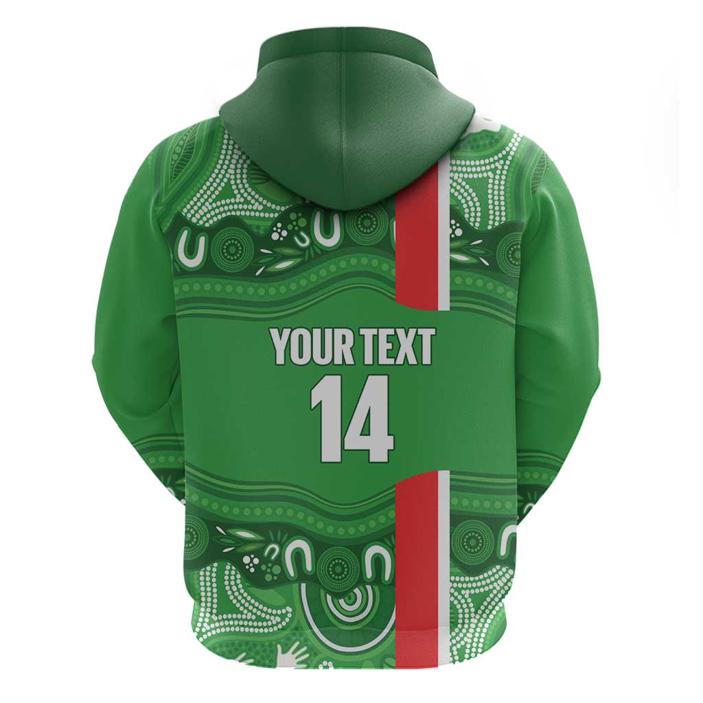 Wynnum Rugby Custom Zip Hoodie Go Manly Seagulls Aboriginal Art - Aussie Hoodie