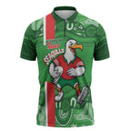 Wynnum Rugby Custom Zipper Polo Shirt Go Manly Seagulls Aboriginal Art - Aussie Hoodie