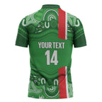Wynnum Rugby Custom Zipper Polo Shirt Go Manly Seagulls Aboriginal Art - Aussie Hoodie