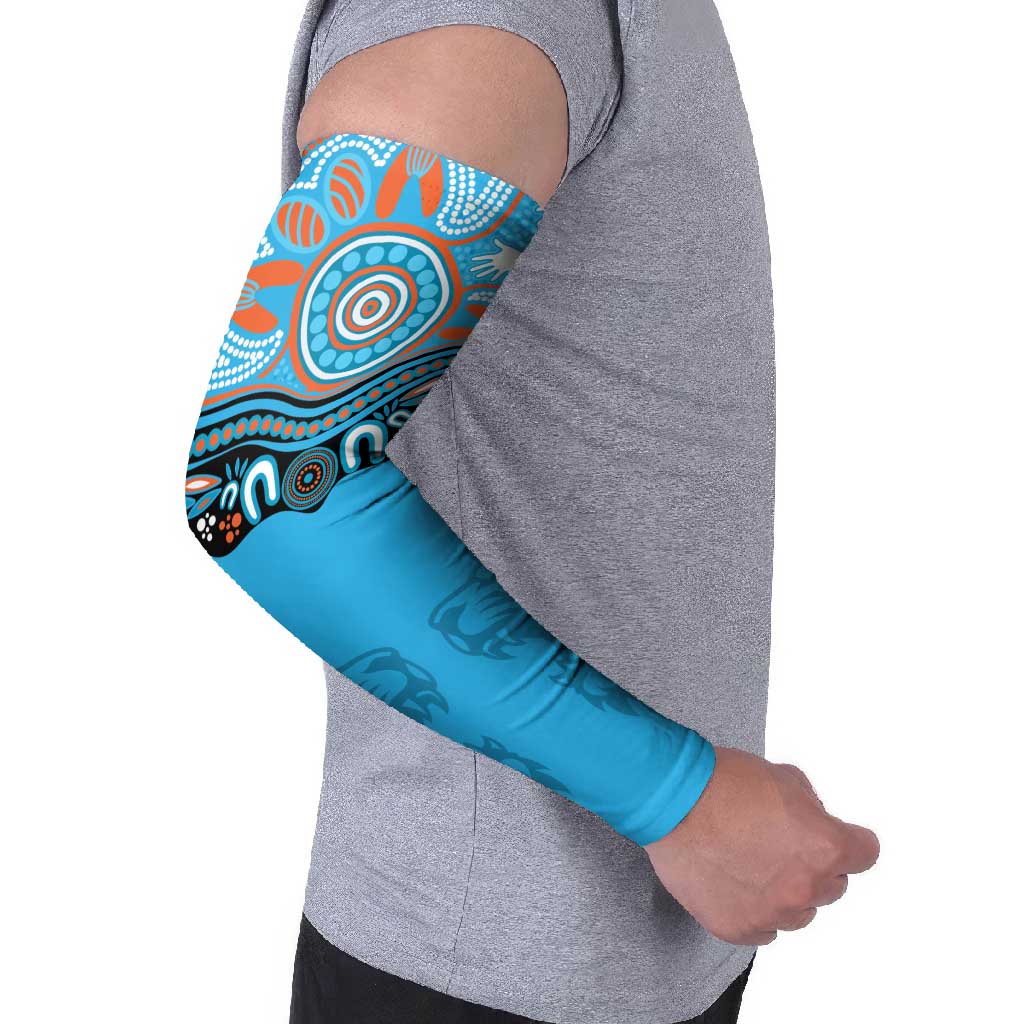 Northern Pride Rugby Custom Arm Sleeves Roaring Lion Aboriginal Art - Aussie Hoodie
