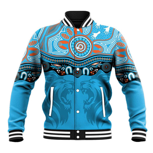 Northern Pride Rugby Custom Baseball Jacket Roaring Lion Aboriginal Art - Aussie Hoodie