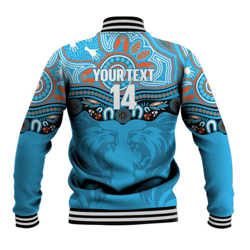 Northern Pride Rugby Custom Baseball Jacket Roaring Lion Aboriginal Art - Aussie Hoodie