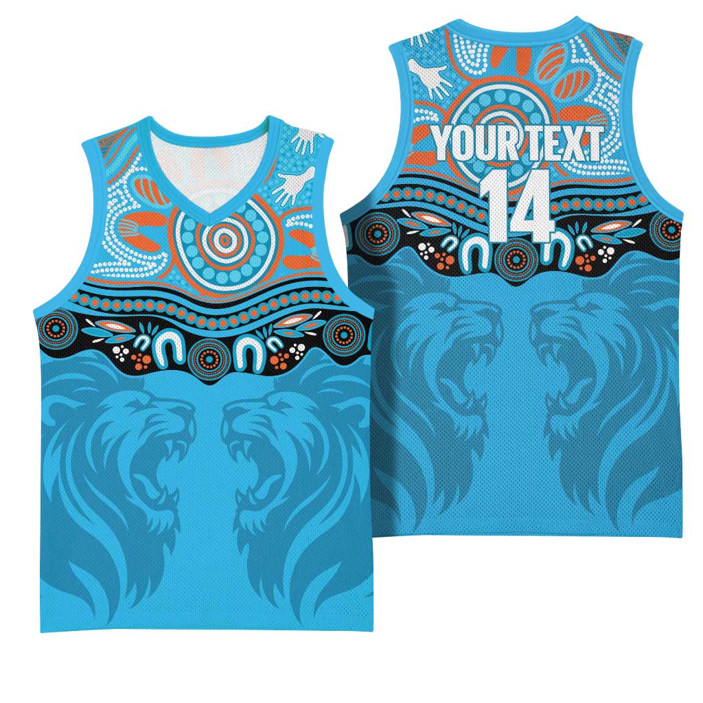 Northern Pride Rugby Custom Basketball Jersey Roaring Lion Aboriginal Art - Aussie Hoodie