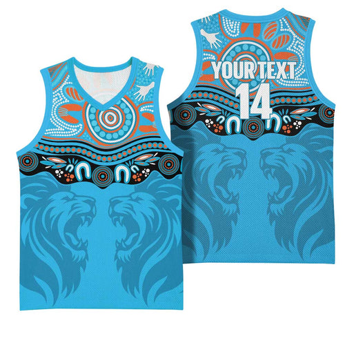 Northern Pride Rugby Custom Basketball Jersey Roaring Lion Aboriginal Art - Aussie Hoodie