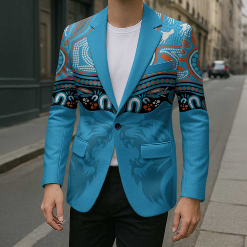 Northern Pride Rugby Custom Blazer Roaring Lion Aboriginal Art - Aussie Hoodie