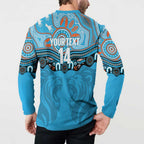 Northern Pride Rugby Custom Button Sweatshirt Roaring Lion Aboriginal Art - Aussie Hoodie