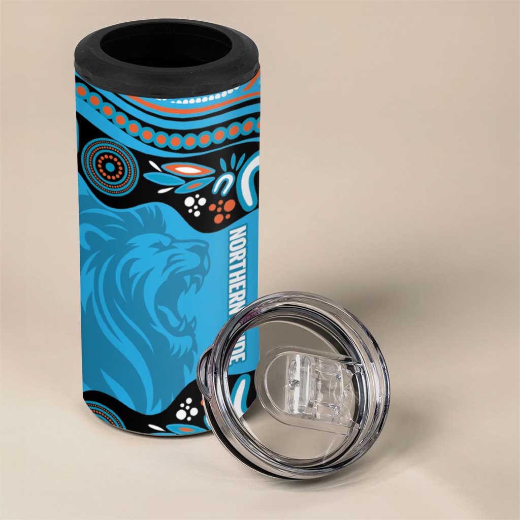 Northern Pride Rugby Custom 4 in 1 Can Cooler Tumbler Roaring Lion Aboriginal Art - Aussie Hoodie