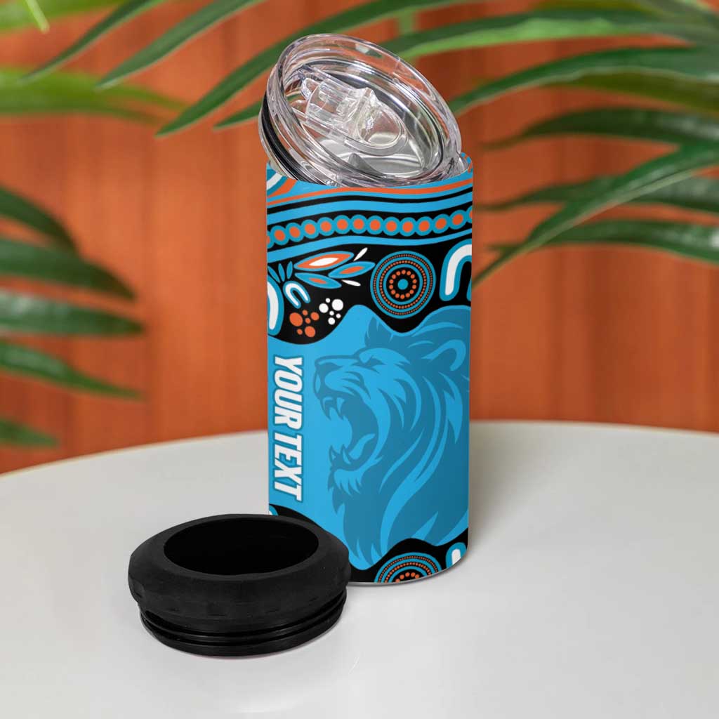 Northern Pride Rugby Custom 4 in 1 Can Cooler Tumbler Roaring Lion Aboriginal Art - Aussie Hoodie