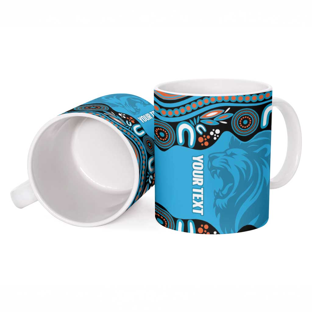 Northern Pride Rugby Custom Ceramic Mug Roaring Lion Aboriginal Art - Aussie Hoodie