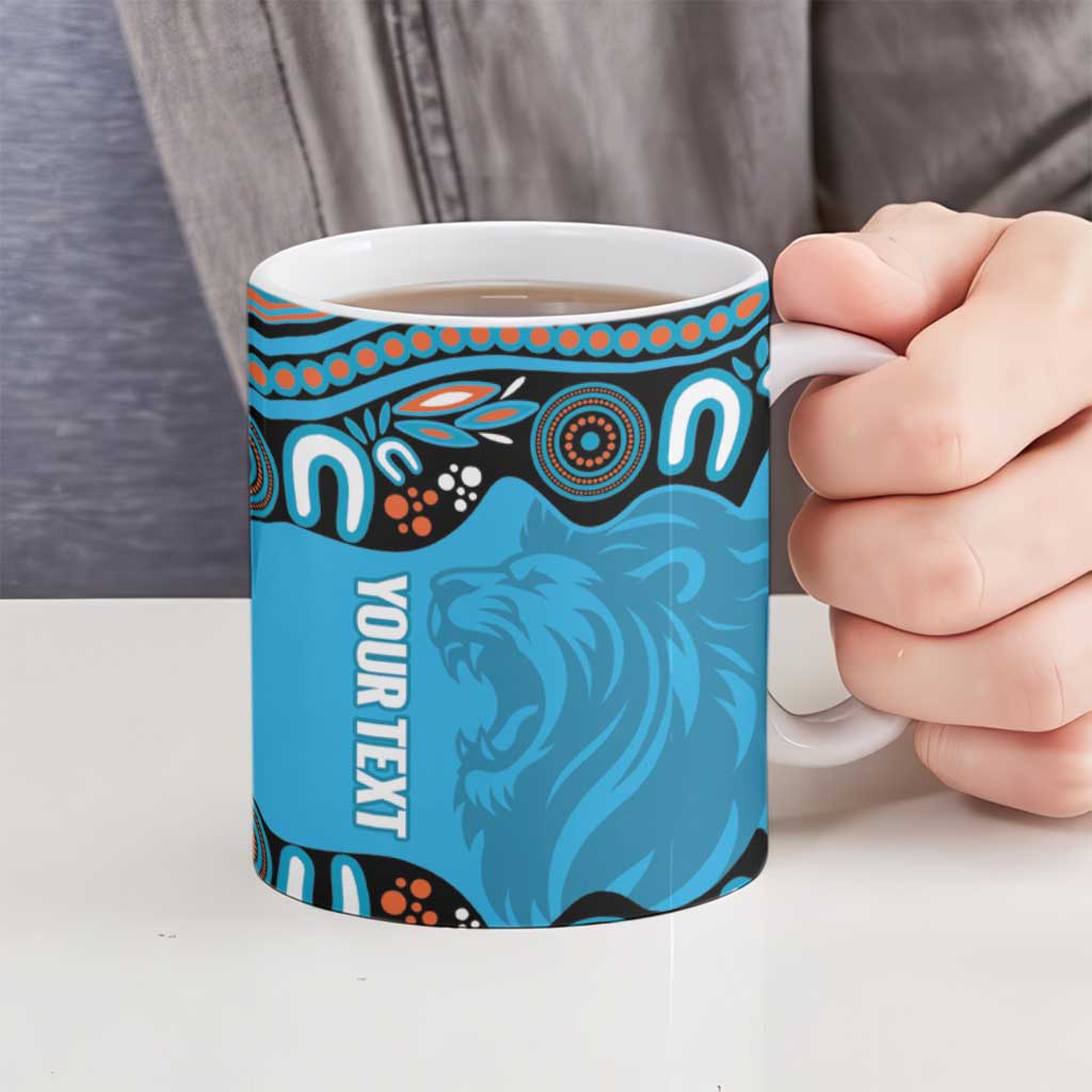 Northern Pride Rugby Custom Ceramic Mug Roaring Lion Aboriginal Art - Aussie Hoodie