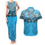 Northern Pride Rugby Custom Couples Matching Tank Maxi Dress and Hawaiian Shirt Roaring Lion Aboriginal Art - Aussie Hoodie