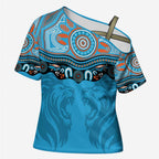 Northern Pride Rugby Custom Cross Shoulder Shirt Roaring Lion Aboriginal Art - Aussie Hoodie