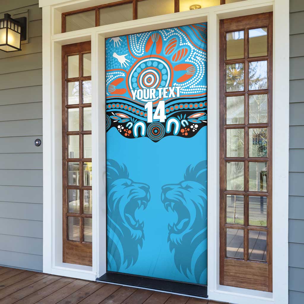 Northern Pride Rugby Custom Door Cover Roaring Lion Aboriginal Art - Aussie Hoodie