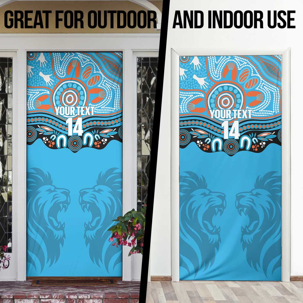 Northern Pride Rugby Custom Door Cover Roaring Lion Aboriginal Art - Aussie Hoodie
