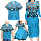 Northern Pride Rugby Custom Family Matching Long Sleeve Bodycon Dress and Hawaiian Shirt Roaring Lion Aboriginal Art - Aussie Hoodie