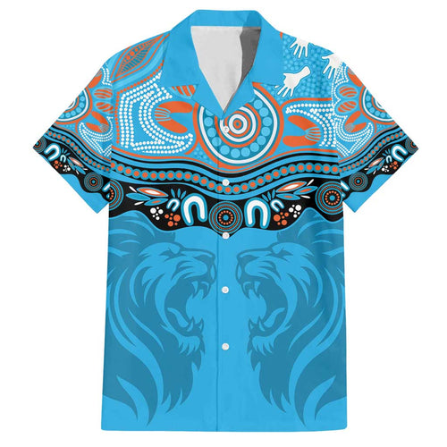 Northern Pride Rugby Custom Family Matching Long Sleeve Bodycon Dress and Hawaiian Shirt Roaring Lion Aboriginal Art - Aussie Hoodie