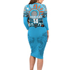 Northern Pride Rugby Custom Family Matching Long Sleeve Bodycon Dress and Hawaiian Shirt Roaring Lion Aboriginal Art - Aussie Hoodie