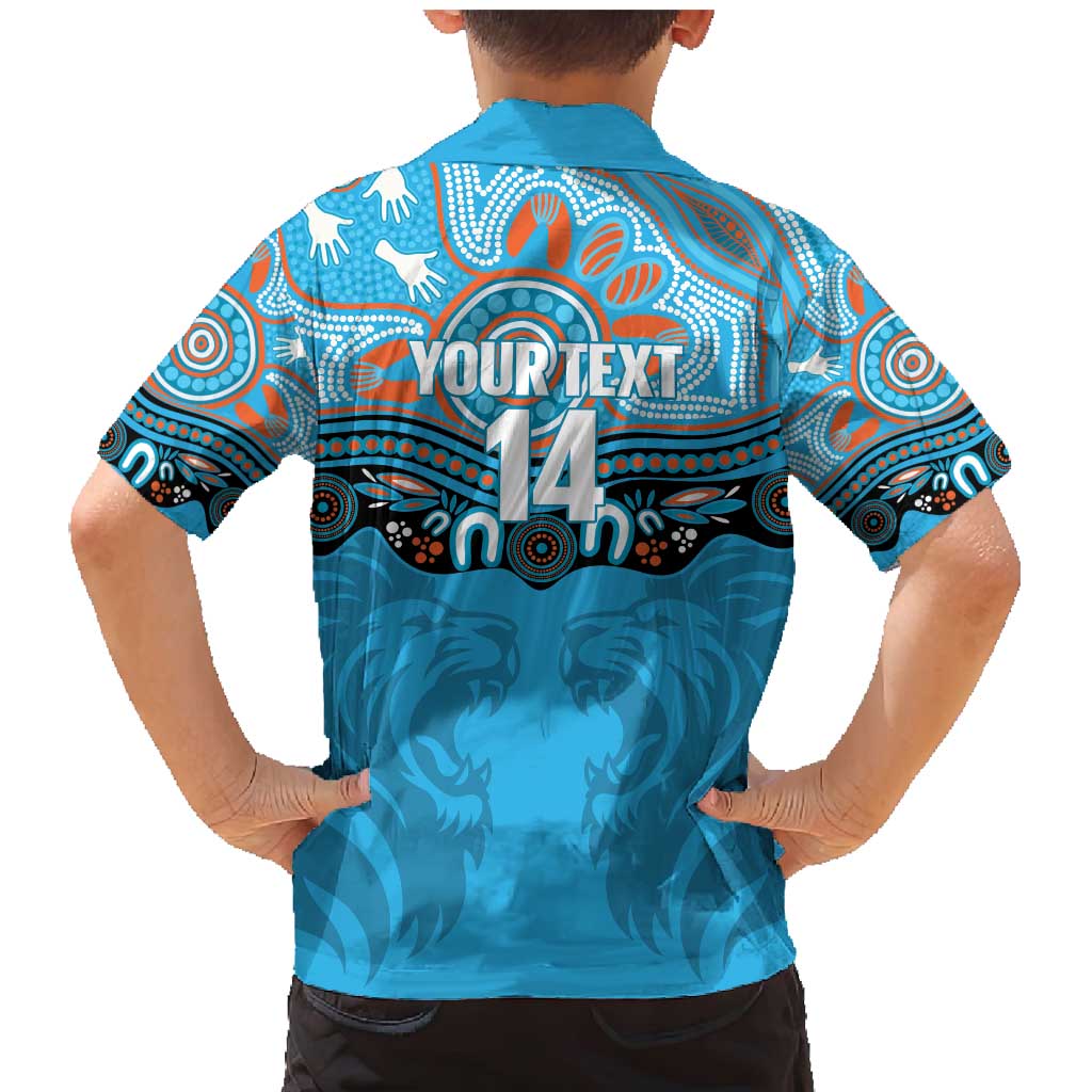 Northern Pride Rugby Custom Family Matching Mermaid Dress and Hawaiian Shirt Roaring Lion Aboriginal Art - Aussie Hoodie