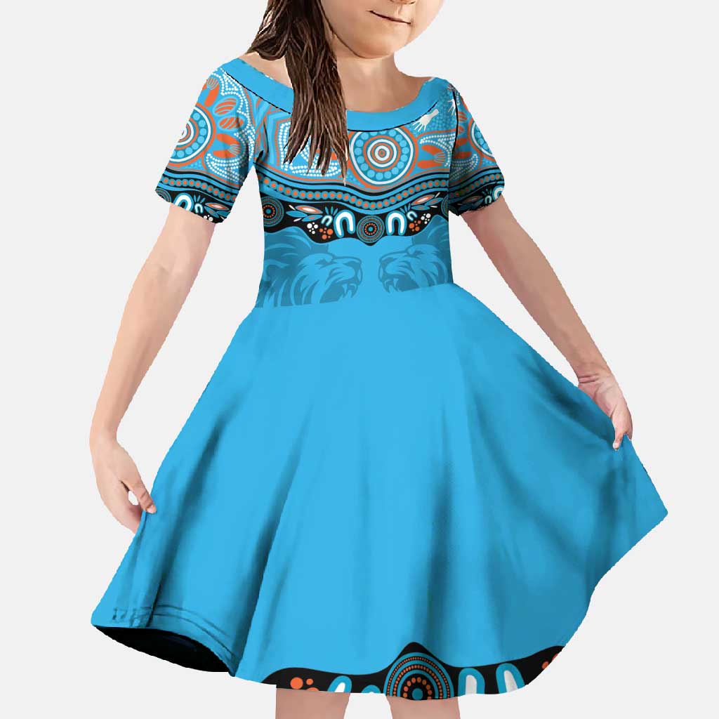 Northern Pride Rugby Custom Family Matching Mermaid Dress and Hawaiian Shirt Roaring Lion Aboriginal Art - Aussie Hoodie