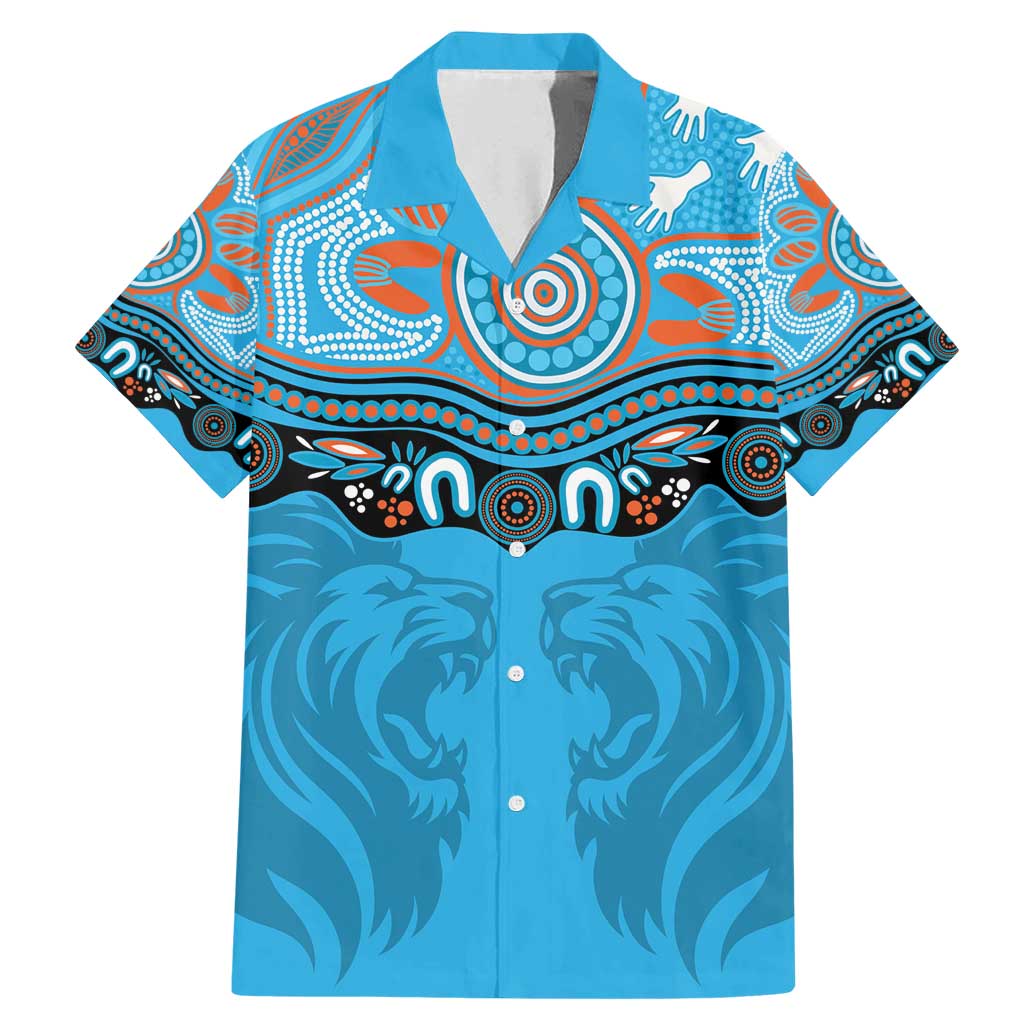 Northern Pride Rugby Custom Family Matching Mermaid Dress and Hawaiian Shirt Roaring Lion Aboriginal Art - Aussie Hoodie