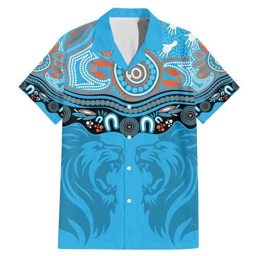 Northern Pride Rugby Custom Family Matching Mermaid Dress and Hawaiian Shirt Roaring Lion Aboriginal Art - Aussie Hoodie