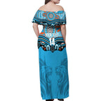 Northern Pride Rugby Custom Family Matching Off Shoulder Maxi Dress and Hawaiian Shirt Roaring Lion Aboriginal Art - Aussie Hoodie