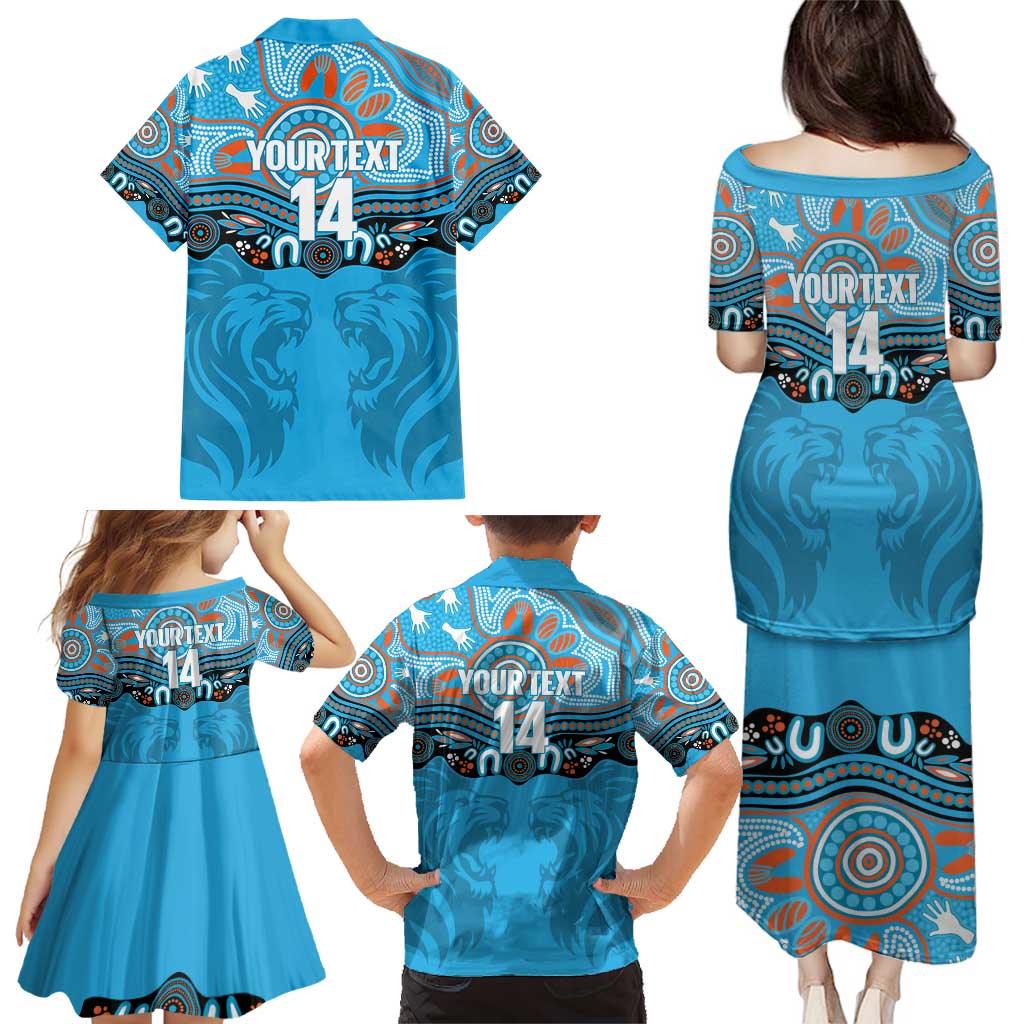 Northern Pride Rugby Custom Family Matching Puletasi and Hawaiian Shirt Roaring Lion Aboriginal Art - Aussie Hoodie
