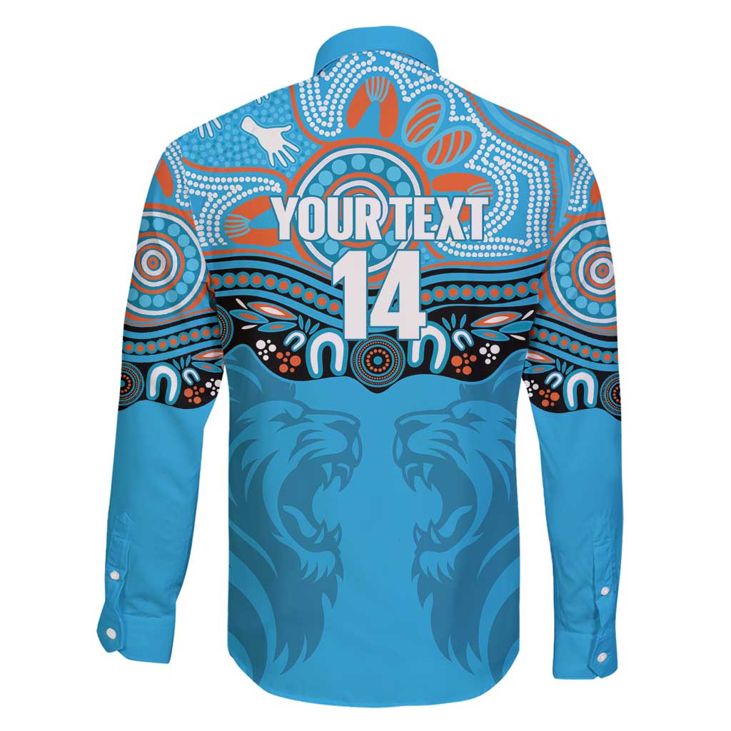 Northern Pride Rugby Custom Family Matching Puletasi and Hawaiian Shirt Roaring Lion Aboriginal Art - Aussie Hoodie