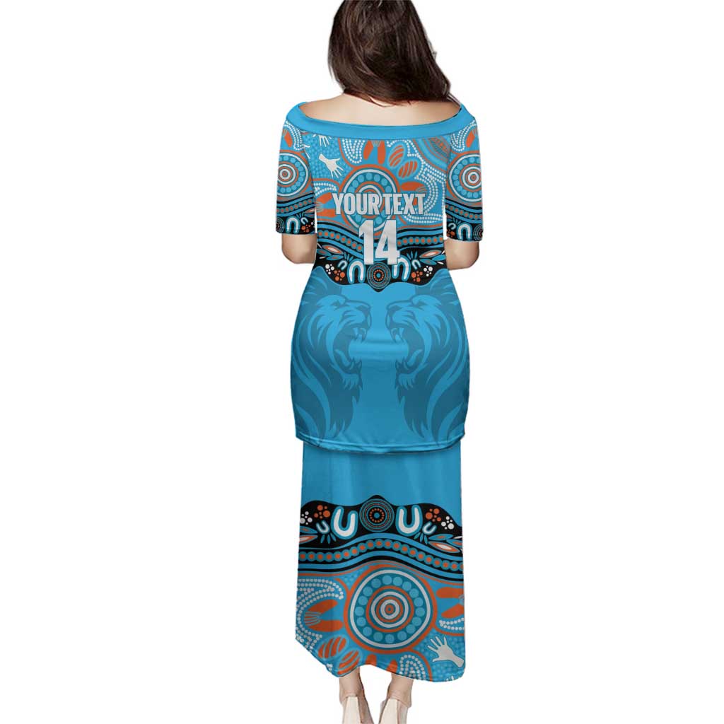 Northern Pride Rugby Custom Family Matching Puletasi and Hawaiian Shirt Roaring Lion Aboriginal Art - Aussie Hoodie