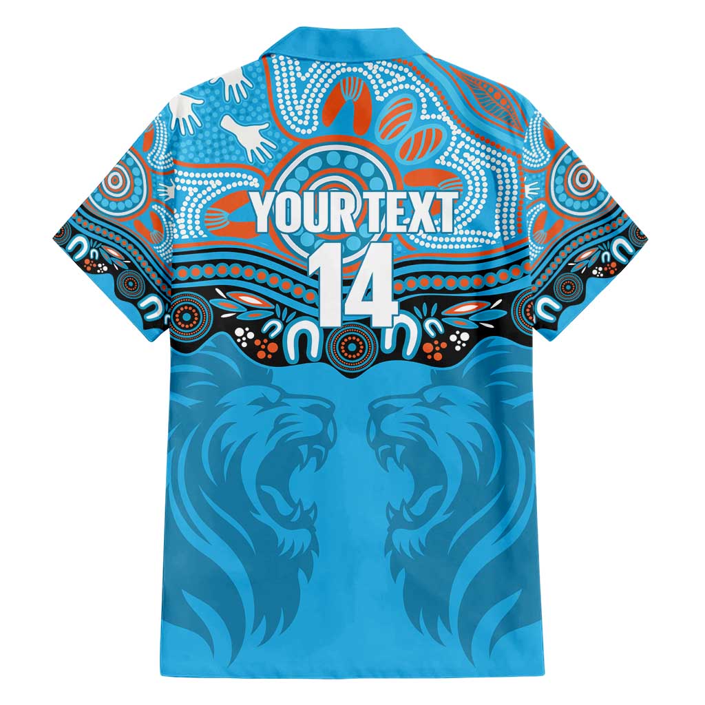 Northern Pride Rugby Custom Family Matching Short Sleeve Bodycon Dress and Hawaiian Shirt Roaring Lion Aboriginal Art - Aussie Hoodie