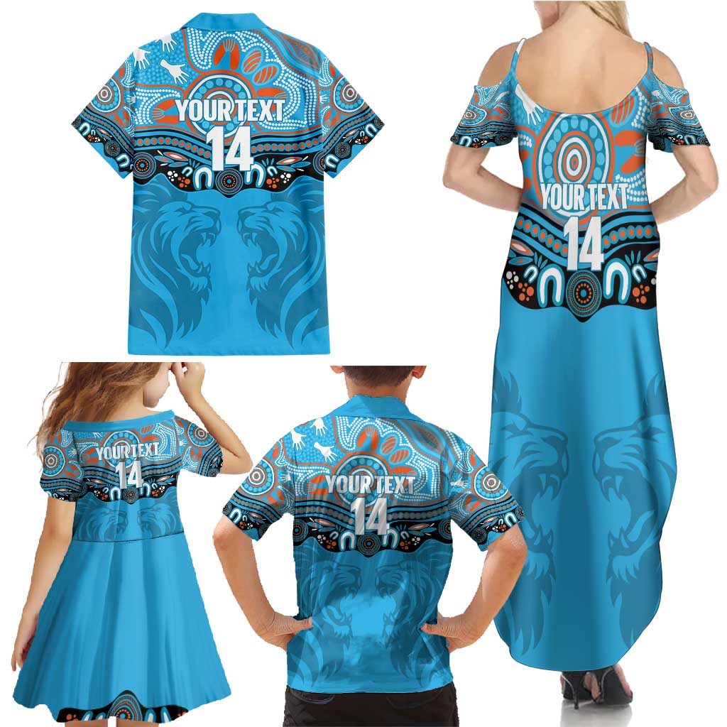 Northern Pride Rugby Custom Family Matching Summer Maxi Dress and Hawaiian Shirt Roaring Lion Aboriginal Art - Aussie Hoodie