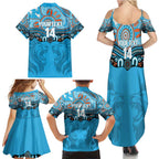 Northern Pride Rugby Custom Family Matching Summer Maxi Dress and Hawaiian Shirt Roaring Lion Aboriginal Art - Aussie Hoodie