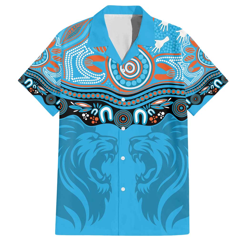 Northern Pride Rugby Custom Family Matching Summer Maxi Dress and Hawaiian Shirt Roaring Lion Aboriginal Art - Aussie Hoodie