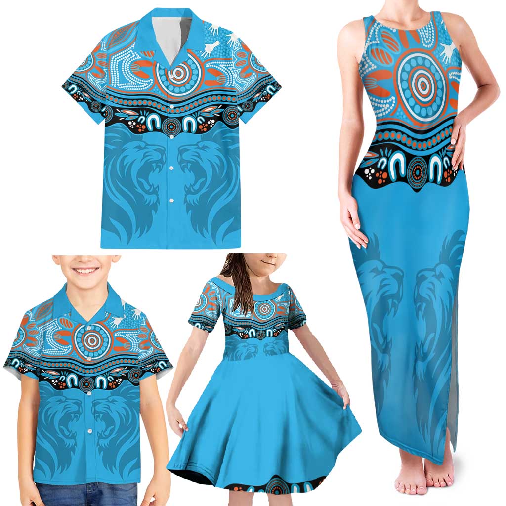 Northern Pride Rugby Custom Family Matching Tank Maxi Dress and Hawaiian Shirt Roaring Lion Aboriginal Art - Aussie Hoodie