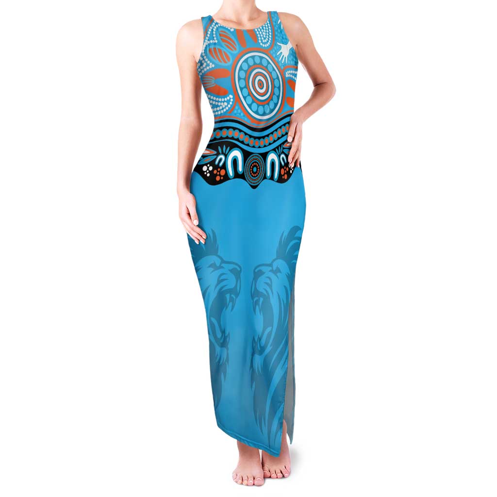 Northern Pride Rugby Custom Family Matching Tank Maxi Dress and Hawaiian Shirt Roaring Lion Aboriginal Art - Aussie Hoodie