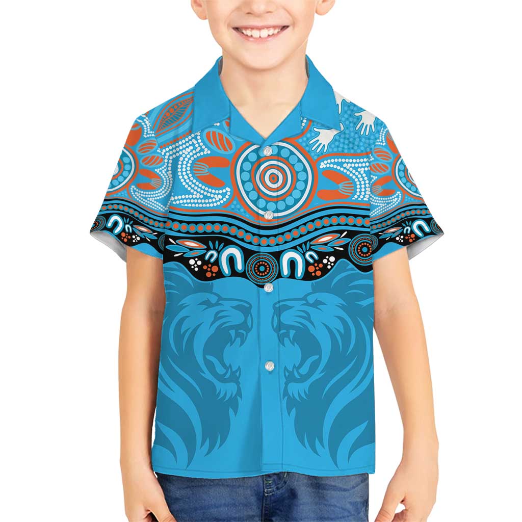 Northern Pride Rugby Custom Family Matching Tank Maxi Dress and Hawaiian Shirt Roaring Lion Aboriginal Art - Aussie Hoodie