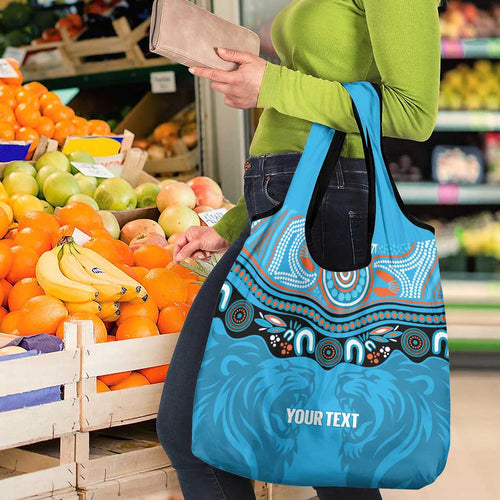 Northern Pride Rugby Custom Grocery Bag Roaring Lion Aboriginal Art - Aussie Hoodie