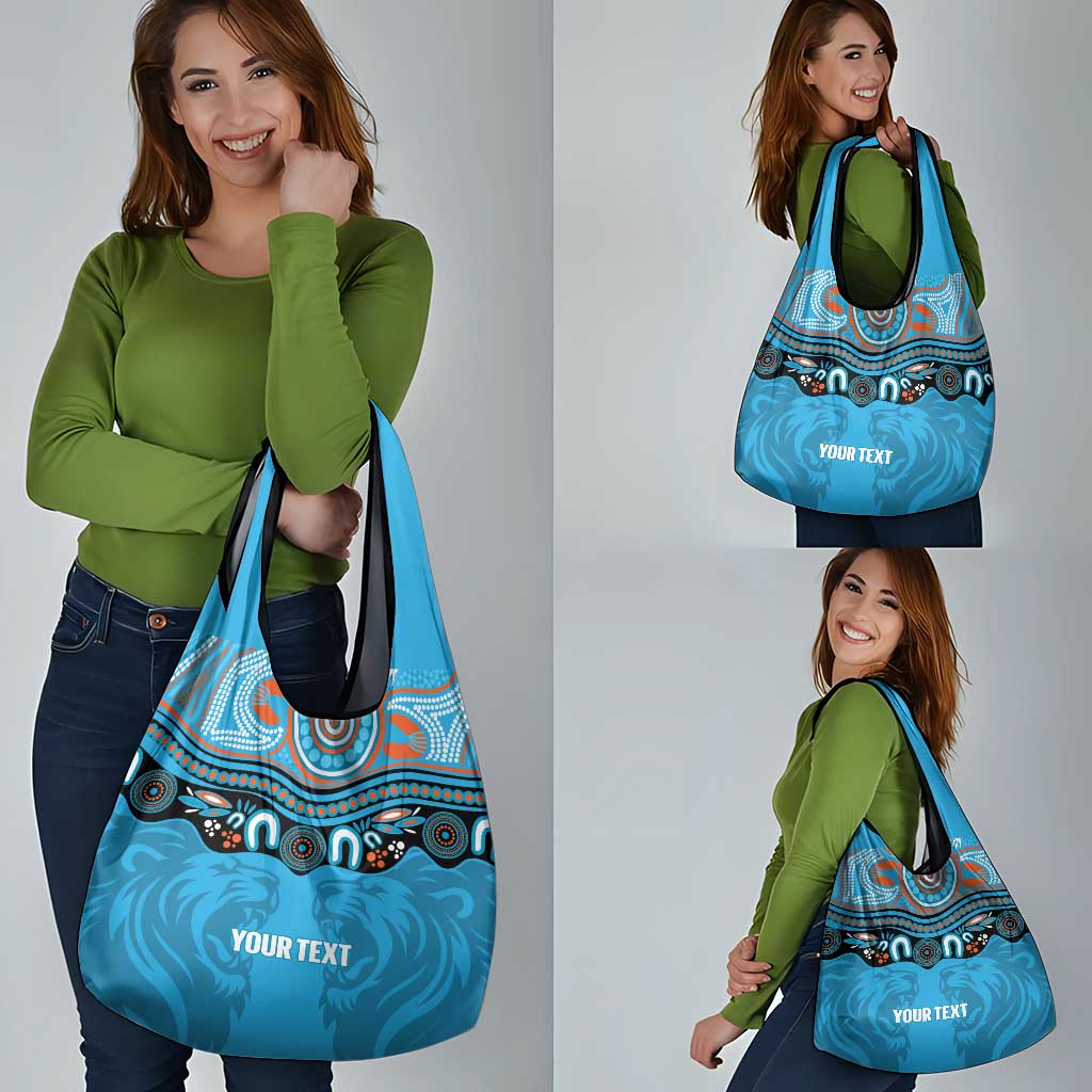 Northern Pride Rugby Custom Grocery Bag Roaring Lion Aboriginal Art - Aussie Hoodie