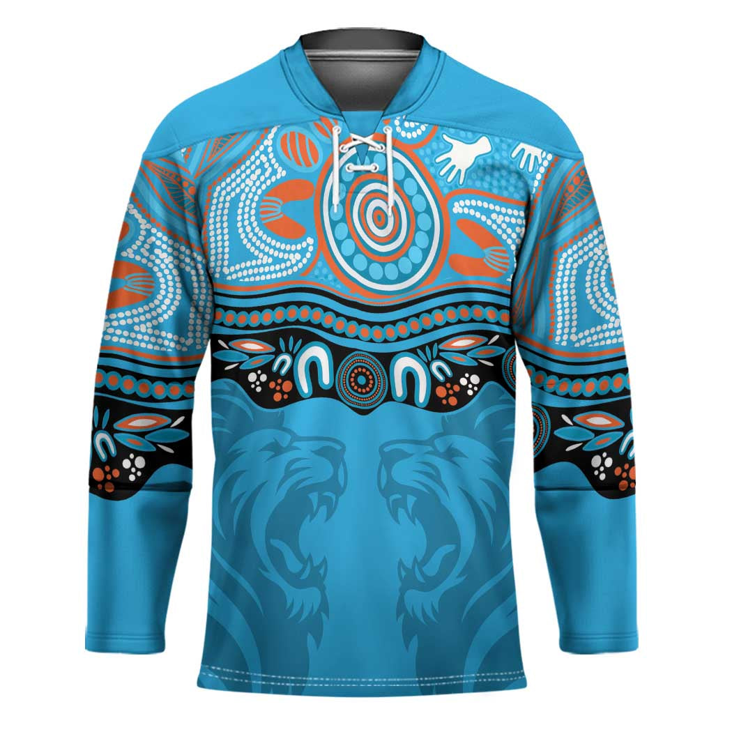 Northern Pride Rugby Custom Hockey Jersey Roaring Lion Aboriginal Art - Aussie Hoodie