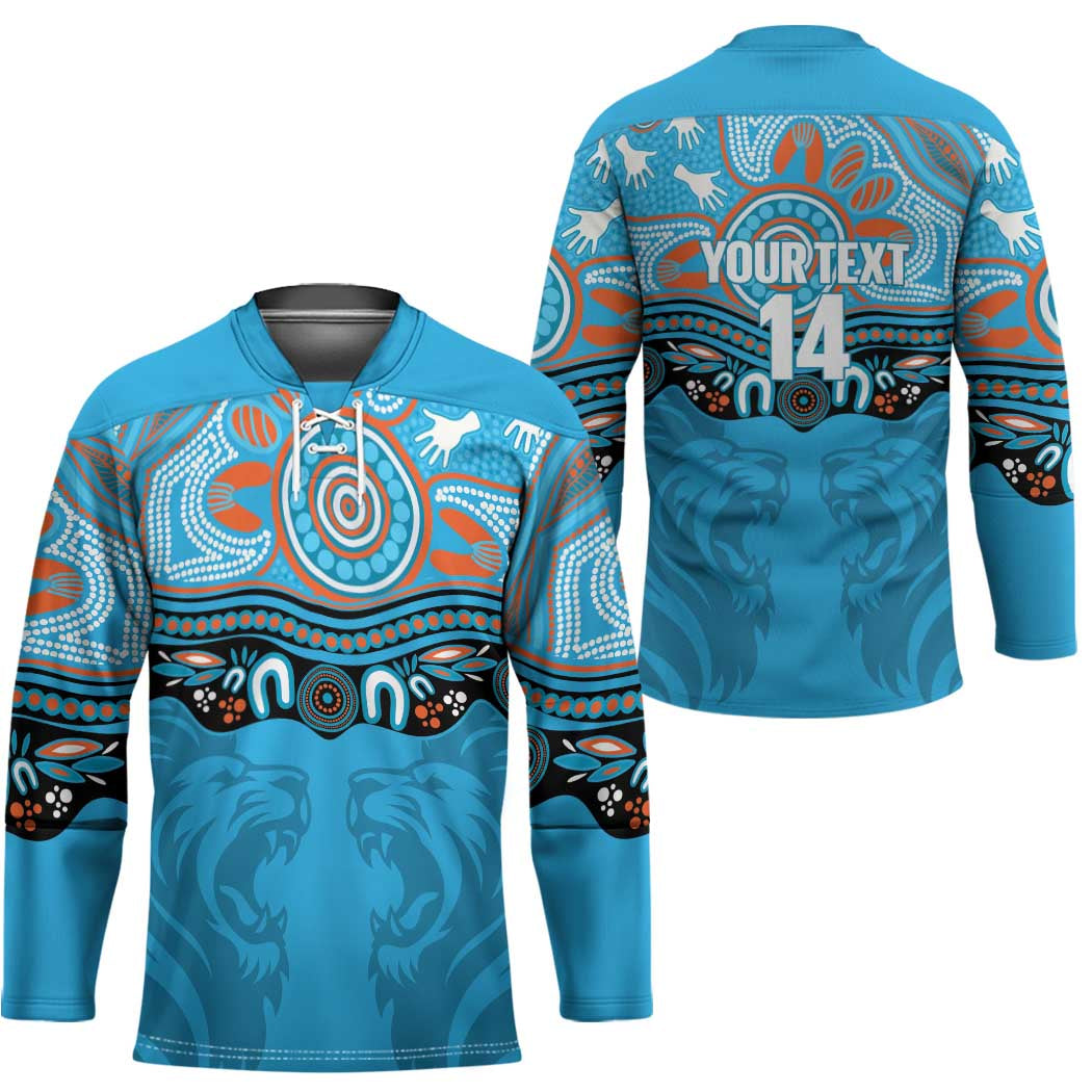 Northern Pride Rugby Custom Hockey Jersey Roaring Lion Aboriginal Art - Aussie Hoodie