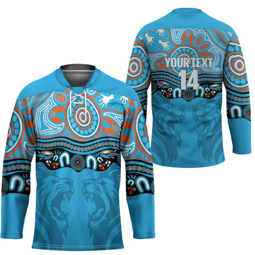 Northern Pride Rugby Custom Hockey Jersey Roaring Lion Aboriginal Art - Aussie Hoodie