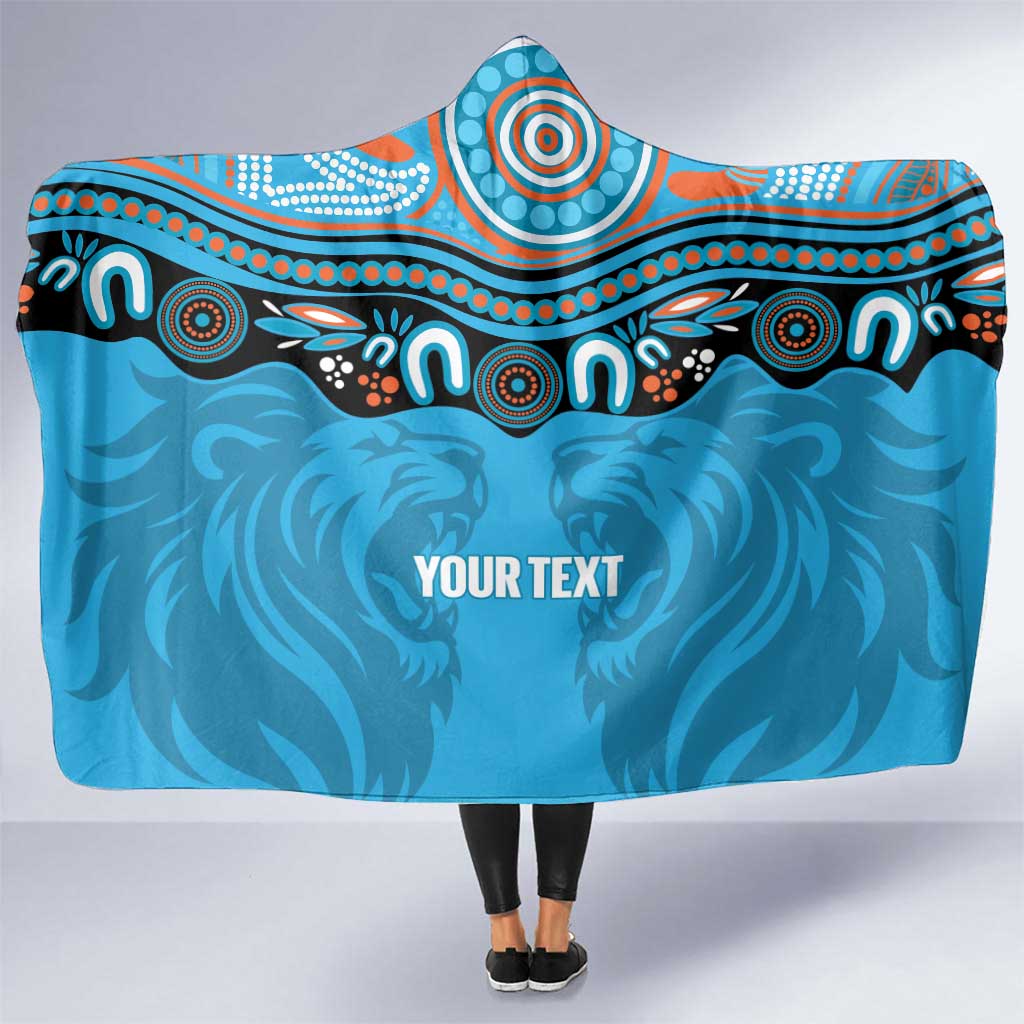 Northern Pride Rugby Custom Hooded Blanket Roaring Lion Aboriginal Art - Aussie Hoodie