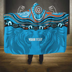 Northern Pride Rugby Custom Hooded Blanket Roaring Lion Aboriginal Art - Aussie Hoodie